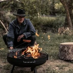 Outdoor Accessories Barebones Cowboy Fire Pit Grill 23"