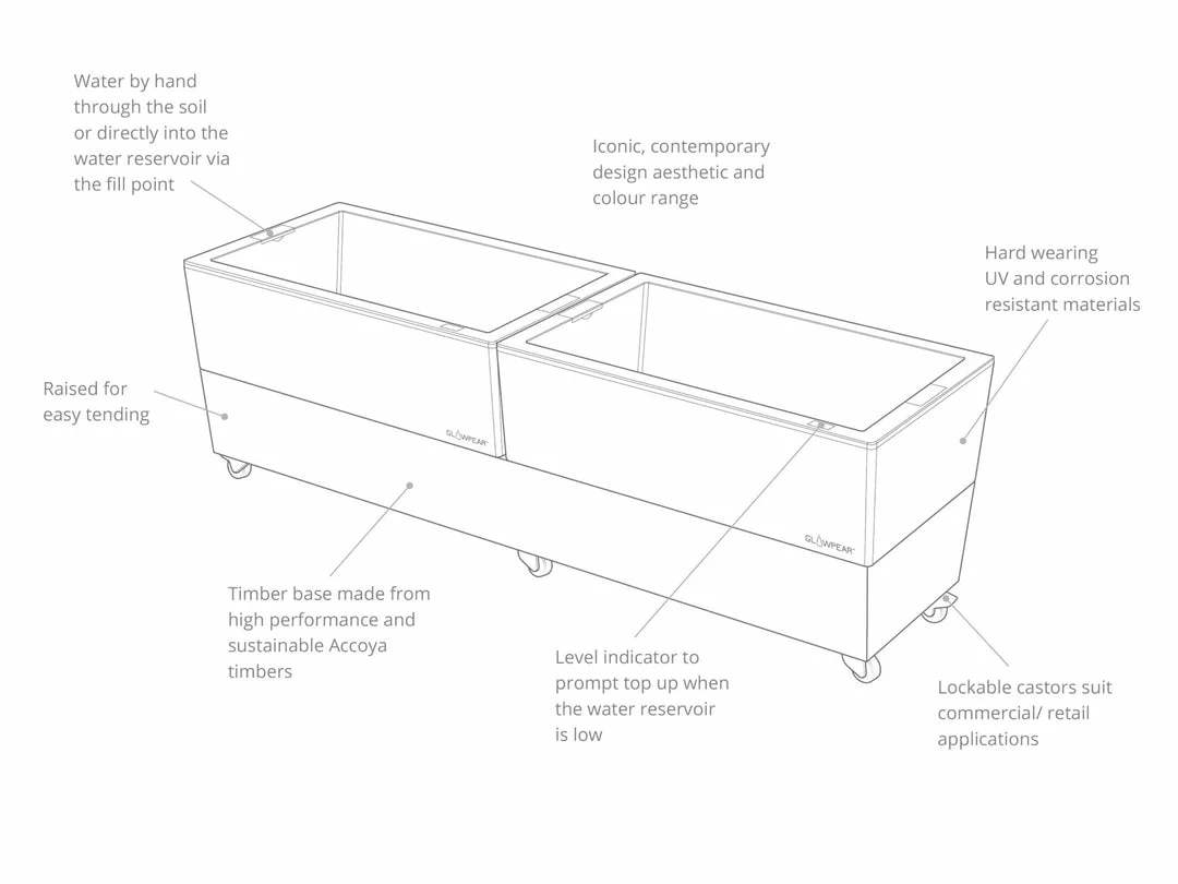GLOWPEAR PTY LTD Outdoor Living Cafe Planter 10 GLOWPEAR PTY LTD Outdoor Living Cafe Planter