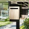 Javidesign Outdoor Living Large Post Mount Letterbox - Charcoal