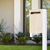Javidesign Post Mount Letterbox - White (with Custom Numbers)