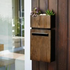 Javidesign Outdoor Living Wall Mount Letterbox + Planter - Charcoal
