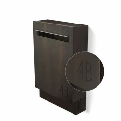 Javidesign Wall Mount Letterbox - Charcoal (with Custom Numbers)