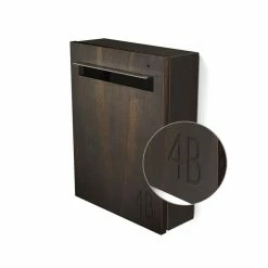 Javidesign Wall Mount Letterbox - Charcoal (with Custom Numbers)