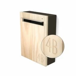 Javidesign Wall Mount Letterbox - Charcoal (with Custom Numbers)