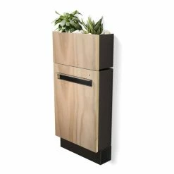 Javidesign Outdoor Living Wall Mount Letterbox + Planter - Charcoal