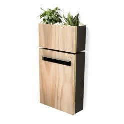 Javidesign Outdoor Living Wall Mount Letterbox + Planter - Charcoal