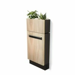 Javidesign Outdoor Living Wall Mount Letterbox + Planter - Charcoal