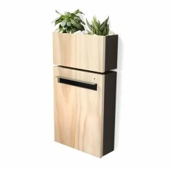 Javidesign Outdoor Living Wall Mount Letterbox + Planter - Charcoal