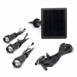 Hoselink Warm White Solar Garden Spotlights With 3 Adjustable Heads 1LED