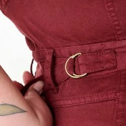 SUK Workwear Open Front Overalls - Oxblood