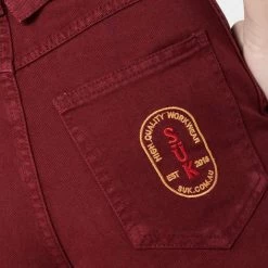SUK Workwear Open Front Overalls - Oxblood