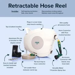 Hoses & Sprinklers Hoselink 30m Retractable Hose Reel
