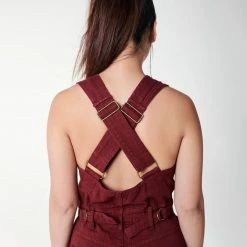 SUK Workwear Open Front Overalls - Oxblood