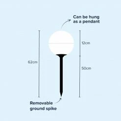 Hoselink Decorative Solar Garden Globe - Ground Spike Or Hanging LED