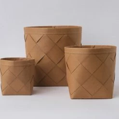 Tree Stripes Pty Ltd Pots & Hanging Baskets Weaved Basket Niu - Natural Brown