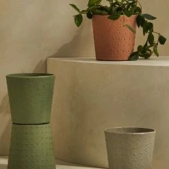 Tree Stripes Pty Ltd Pots & Hanging Baskets Conical Pot Dotty - Sage Green