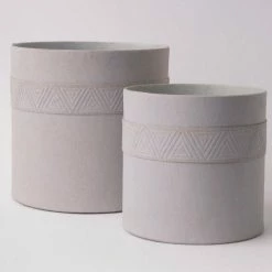 Tree Stripes Pty Ltd Cylinder Pot Kilima - Light Grey