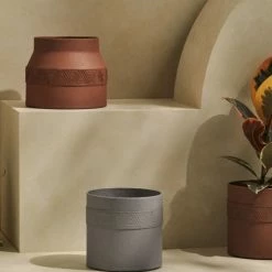 Tree Stripes Pty Ltd Pots & Hanging Baskets Cylinder Pot Kilima - Rustic Brown