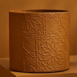 Tree Stripes Pty Ltd Pots & Hanging Baskets Cylinder Pot Diwali - Ochre