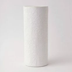 Tree Stripes Pty Ltd Cylinder Vase Diwali - White Pots & Hanging Baskets