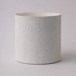 Tree Stripes Pty Ltd Pots & Hanging Baskets Cylinder Pot Diwali - White